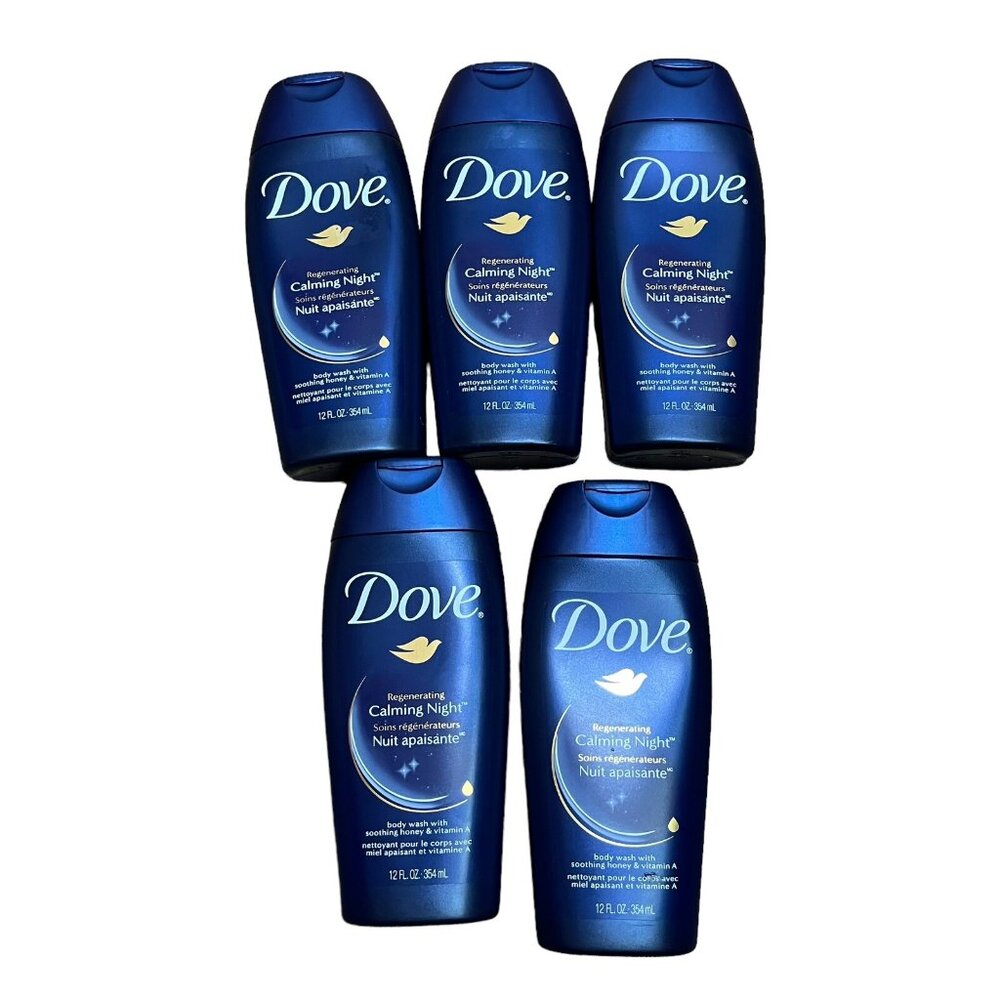 5x Dove Calming Night Honey And Vitamin A Regenerating Calming  Body Wash 12 oz